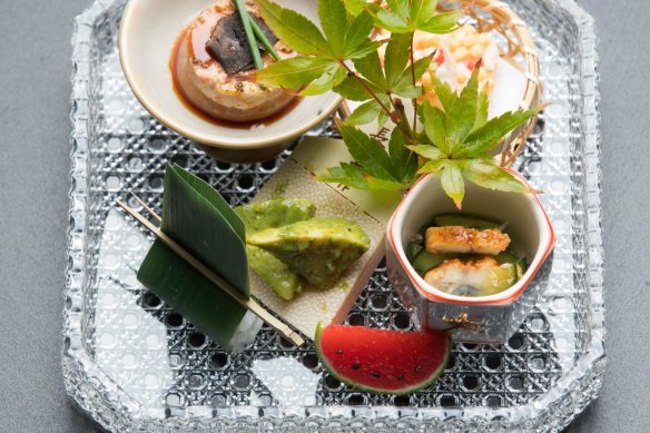 Zensai (a platter of tiny delicacies).