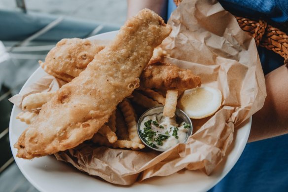 Fish and chips at Sodafish.