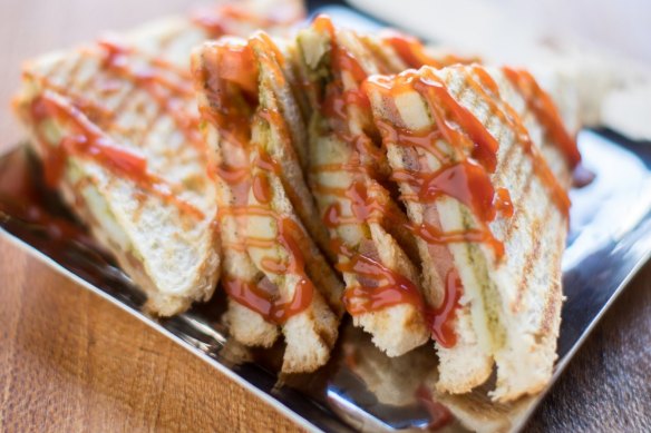 Street snack: Bombay sandwich.