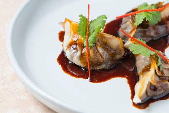 Sarsaparilla braised oxtail dumplings.