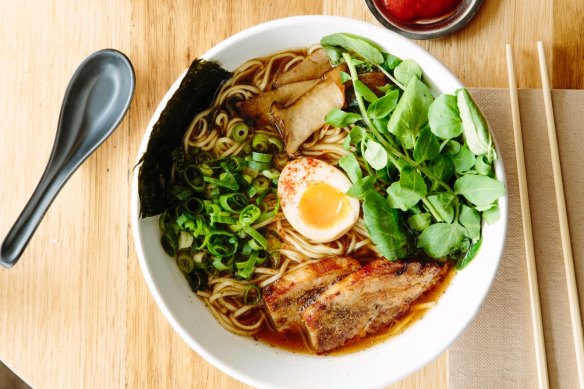 Pork noodles at Shop Ramen.