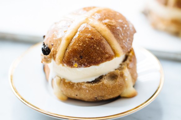 Phillippa Grogan's hot cross bun ice-cream sandwich.