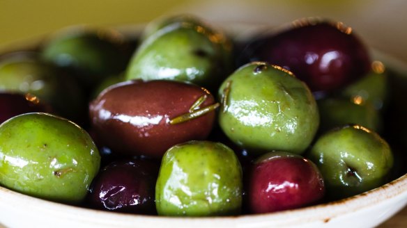 Olives at Smolt restaurant.