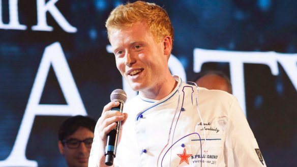 Irish chef Mark Moriarty winning the San Pellegrino Young Chef 2015.