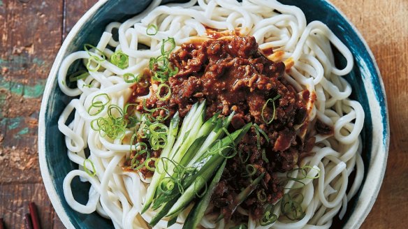 Fried sauce noodles is one of China's favourite dishes.