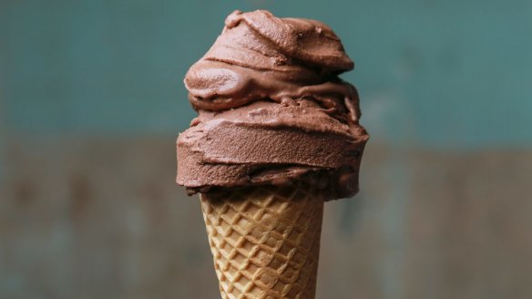 Chocolate gelato at Piccolina Gelateria.