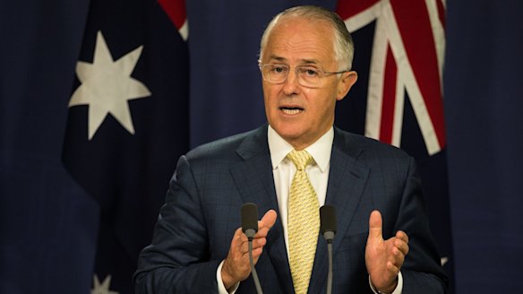 Malcolm Turnbull at a press conference with his New Zealand counterpart on Friday. 