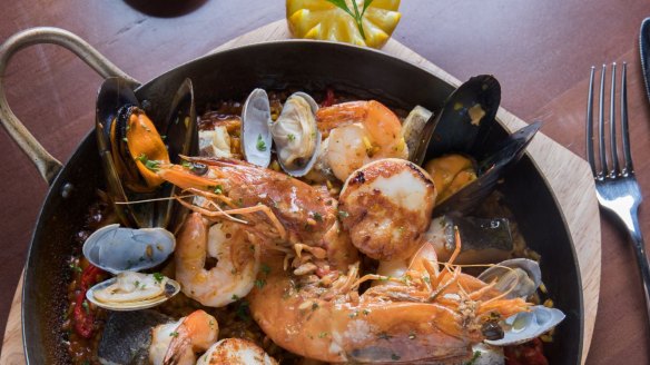 La Bodega de Andres' seafood paella. 