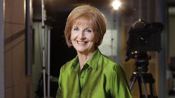 Caroline Jones on the set of Australian Story earlier this year.