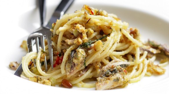 Bucatini with sardines and fennel.