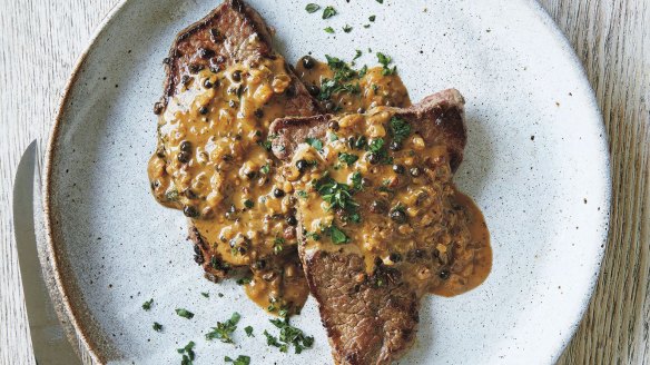 Easy peppercorn steaks from Justine Schofield's Simple Every Day.
