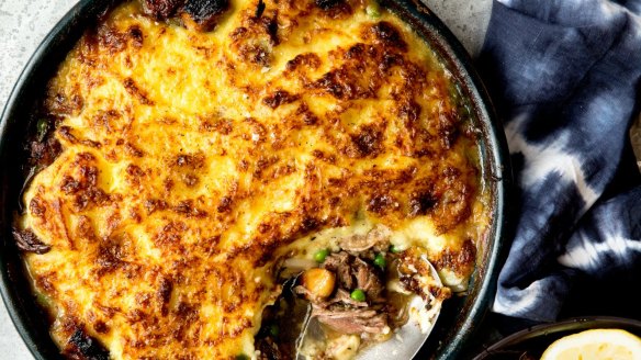 Epic shepherd's pie with roast dutch carrots.