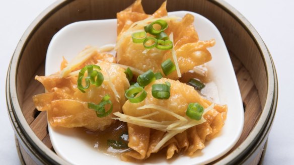 Kick off with prawn and fresh ginger dumplings.