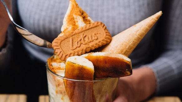 Lotus Biscoff ice-cream sundaes at  Devon in Barangaroo.