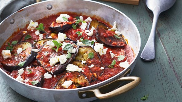 Saucy and so so good: Skordostoumbi (eggplant with garlic and tomato).