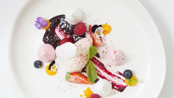 Crabapple Kitchen's artfully plated eton mess.