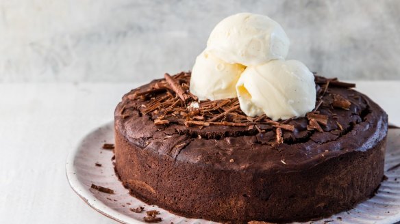 Stewart Wesson's chocolate souffle cake.