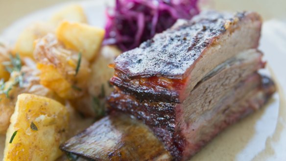 Smoked beef short rib, cabbage and potatoes.