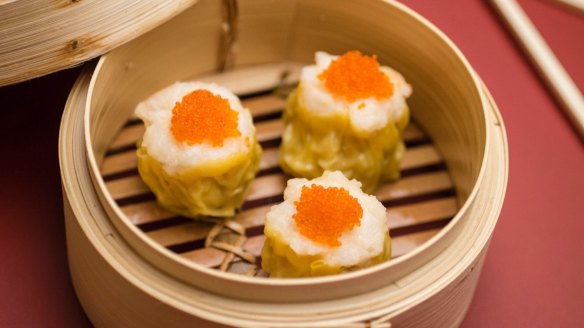 Unmissable: Sui mai topped with crab roe.