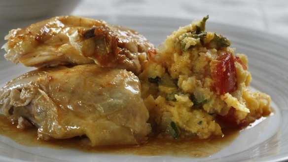 Polenta can be used as a gluten-free stuffing for chicken.
