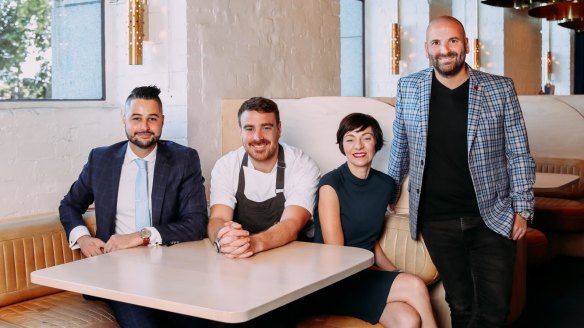 The Elektra team: (from left) Joey Commerford, executive chef Reuben Davis, Vanessa Crichton and George Calombaris.
