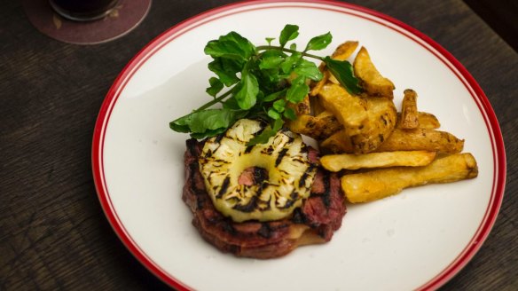 Gammon steak with pineapple ring to cut through the pork leg's salt and fat