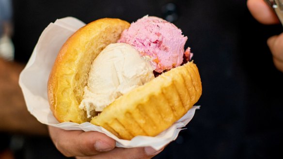 Gelato or granita can be served with brioche, as they do in Sicily.