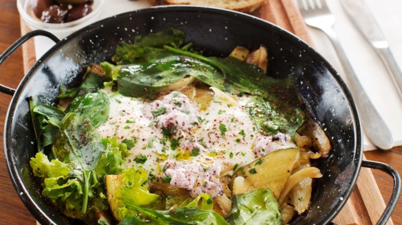 The green shakshuka at Shuk cafe in North Bondi.