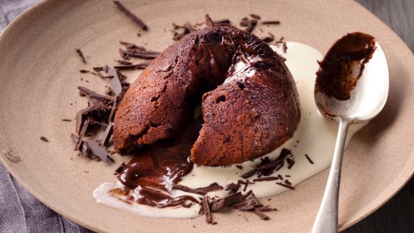 Fondant pudding with an oozing chocolate centre.