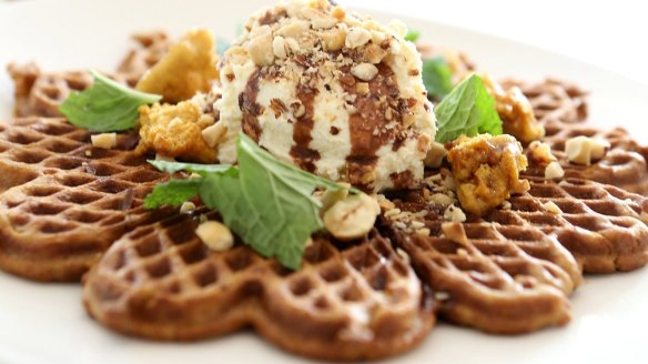 Once you've mastered the basics, experiment with spices, like these 'gingerbread' waffles at Lokal & Co in Brisbane.
