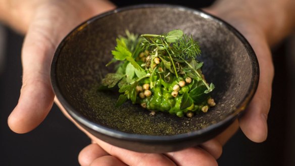 Pea and buckwheat risotto at Urbane.