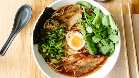 Pork noodles at Shop Ramen.