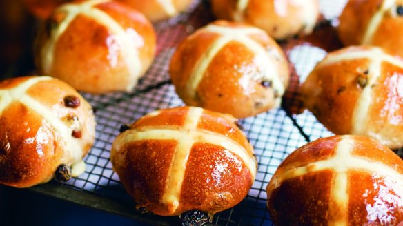 Phillippa Grogan's hot cross buns, as seen in her cookbook Phillippa's Home Baking.