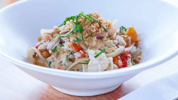 The Shorehouse's blue swimmer crab and prawn linguine.