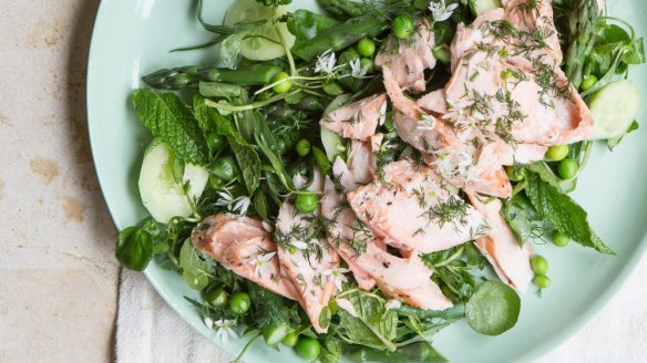 This salmon dish is a spring-friendly salad.