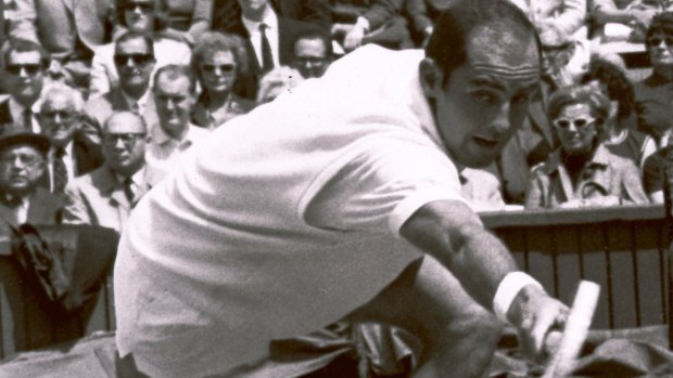 Bob Hewitt competing at Wimbledon in 1965.