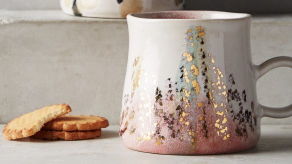 Gold accent mug from Anthropologie.com.