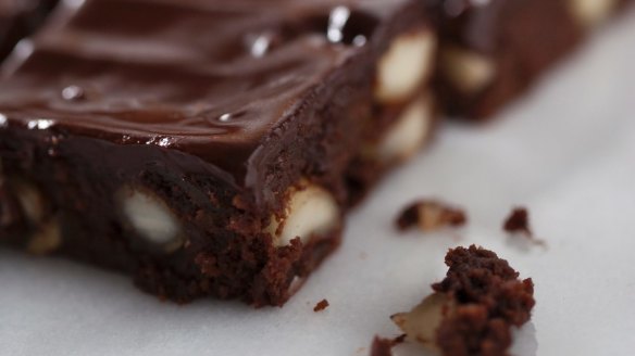 Chocolate macadamia brownies.