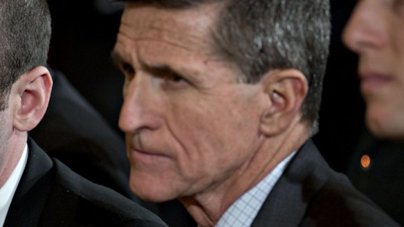 Former national security adviser Michael Flynn, centre.