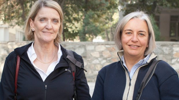 Kathy Gannon, left, AP special correspondent for Afghanistan and Pakistan, and AP photographer Anja Niedringhaus in Afghanistan in 2012.
