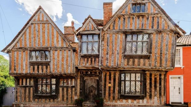 The De Vere House in Lavenham, England, is a 14th century cottage bed and breakfast in the middle of a medieval village.