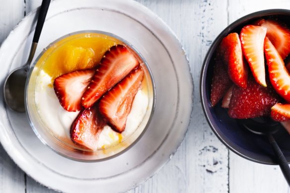 Orange and strawberry fool. 