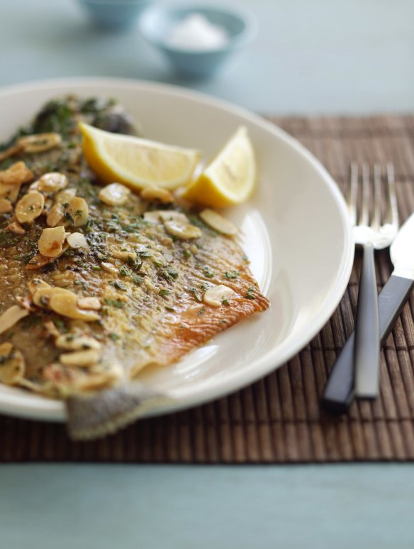 Pan-fried flounder with brown butter