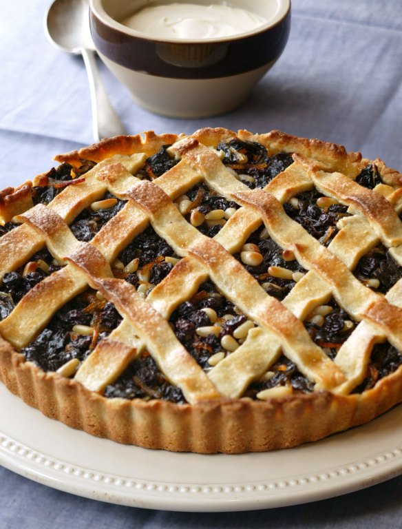 Sweet and savoury silverbeet tart.