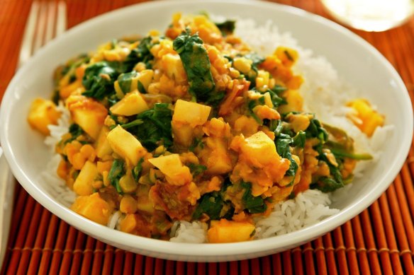 Spinach chana dhal.