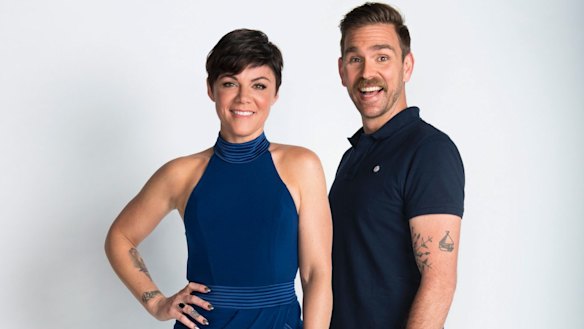 Rusciano with co-host Harley Breen.