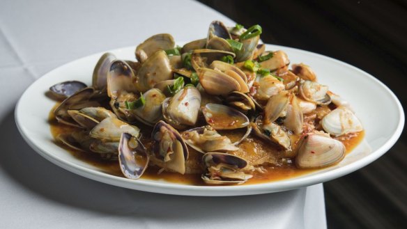 Signature pipis and XO sauce at Golden Century. 