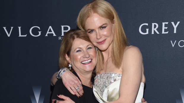 Sue Brierley with Nicole Kidman at The Weinstein Company's Pre-Oscar Dinner on February 25, 2017.