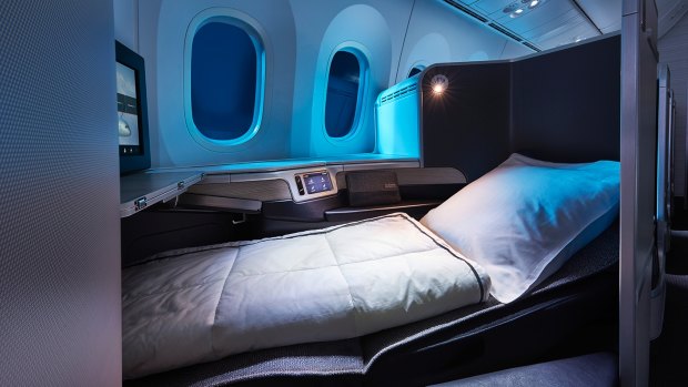 Air Canada next generation lie-flat bed.