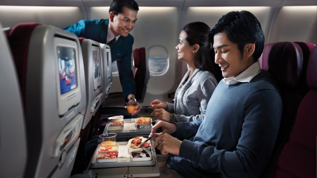 Economy seats on Malaysia Airlines in the Airbus A330-300. 